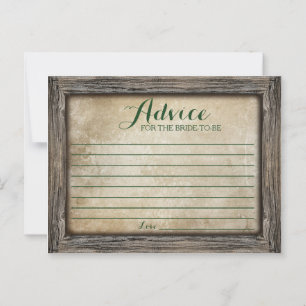 Advice for the Bride   Rustic Calligraphy Card