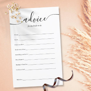 Advice For The Bride Script Bridal Shower Card