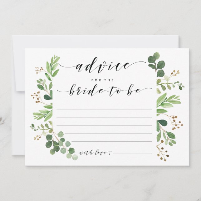 Advice for the bride to be card bridal shower (Front)