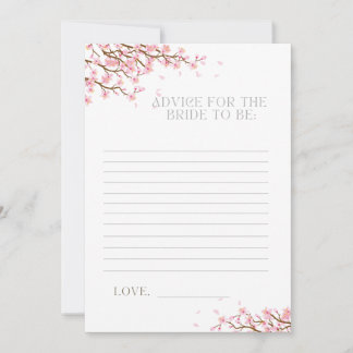 Advice for the Bride to Be Cherry Blossom Card