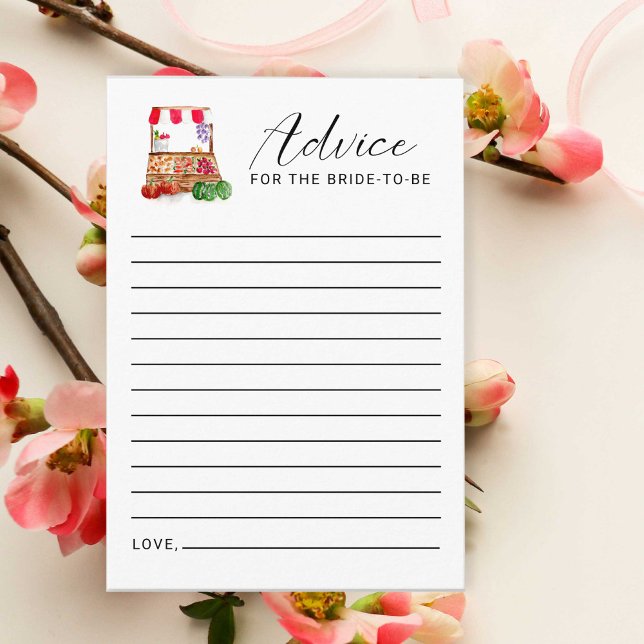 Advice for the Bride-to-be Market Bridal Shower Enclosure Card (Creator Uploaded)