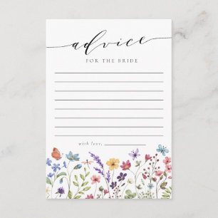 Advice for the Bride Wildflower Love Bridal Shower Card