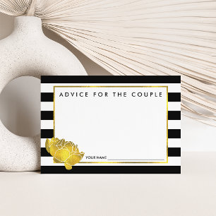 Advice for the Couple Black Stripe & Gold Peony