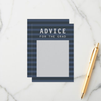 Advice for the Grad Modern Blue Sporty Stripes Enclosure Card