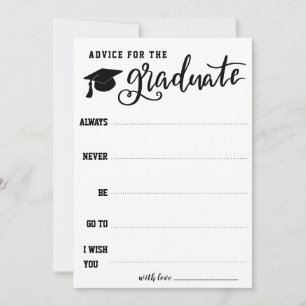 Advice For The Graduate Bold Typography Invitation