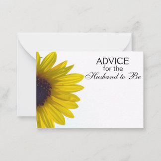 Advice for the Husband to Be Giant Sunflower Cards