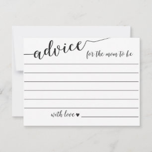 Advice for the Mom to Be Baby Shower Cards