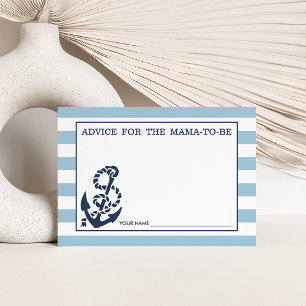 Advice for the Mom to Be   Blue Nautical Stripe Card