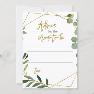 Advice for the Mom to be floral greenery card