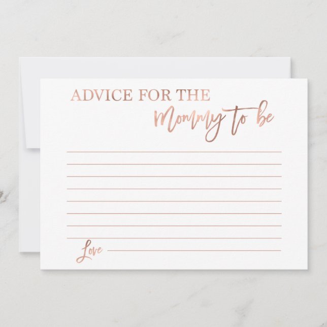 Advice for the mom to be invitation (Front)
