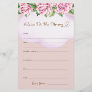 Advice For The Mommy Teddy Bear Girl Baby Shower 