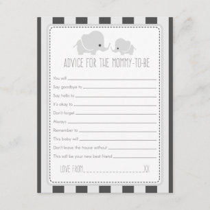 Advice for the Mommy-to-be Baby Shower Game Card