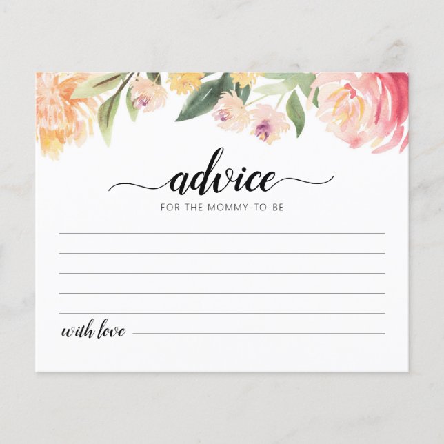 Advice for the Mommy-to-be Card Baby Shower party (Front)