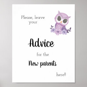 Advice for the New Parents - Baby Owl Poster
