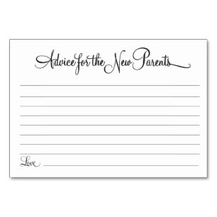 Advice for the New Parents Table Number