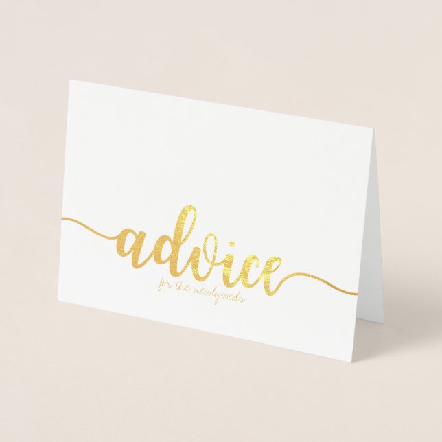 Advice for the Newlyweds Gold Foil Greeting Card (Front)