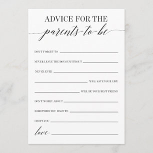 Advice For The Parents-To-Be Baby Shower Game Prog Program