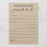 Advice For The Parents-To-Be Baby Shower Game