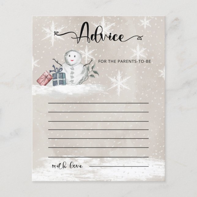 Advice for the parents to be card (Front)