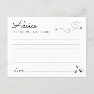 Advice for the Parents-to-Bee Announcement Postcard