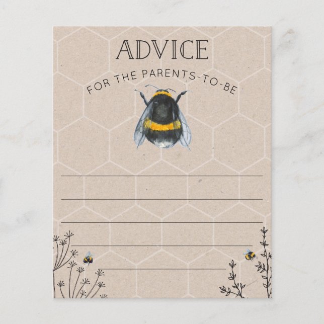 Advice for the Parents-to-bee Baby Shower Game (Front)