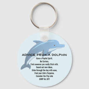 Advice from a Dolphin Button Keychain
