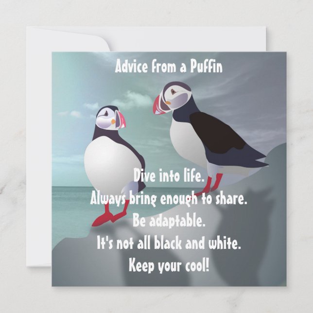 Advice from a Puffin Design Flat Card (Front)