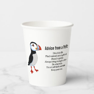 Advice from a Puffin Design Paper Cups