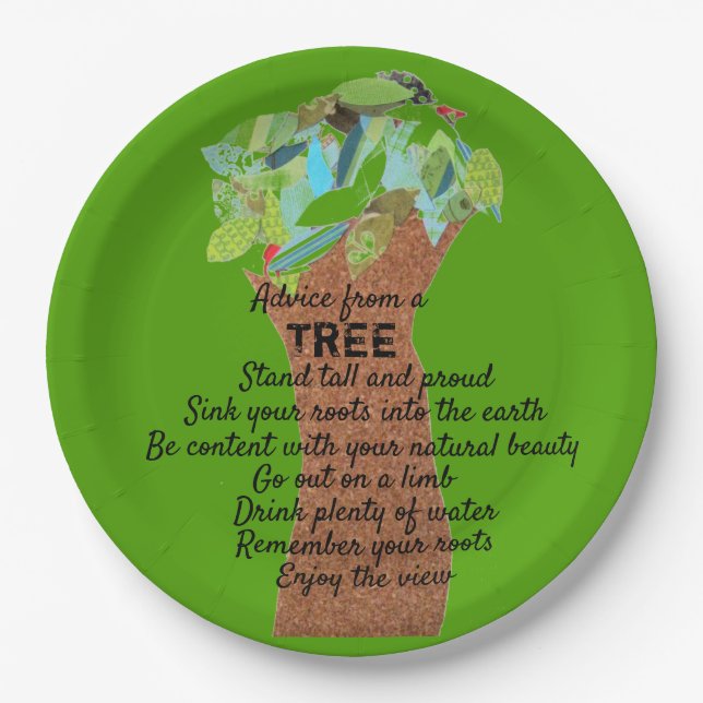 Advice from a tree paper plate (Front)