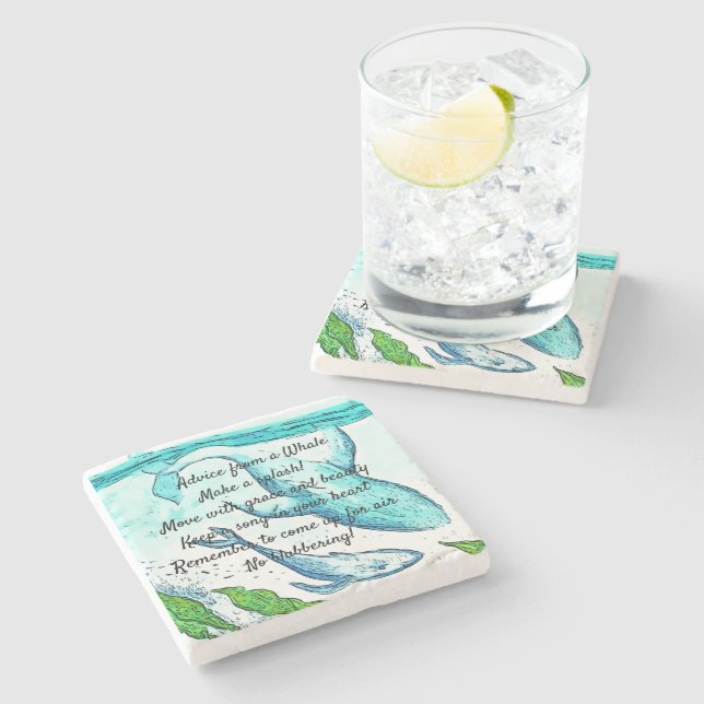 Advice from a Whale Stone Coaster (Side)