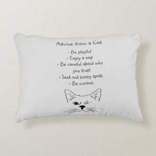 Advice from Winking Cat Fun Animal Humour Accent Pillow