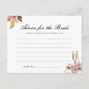 Advice Pearls Petals Prosecco Bridal Shower Enclosure Card