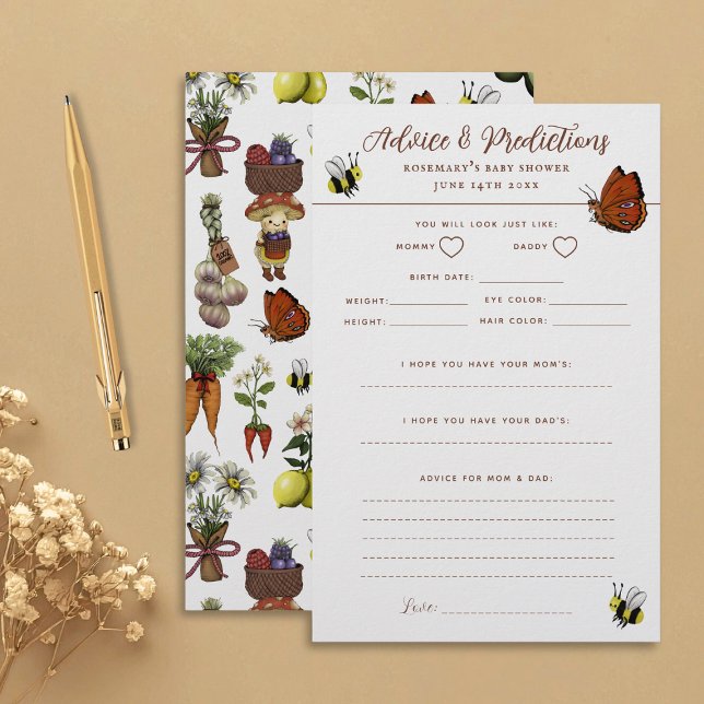 Advice & Predictions Garden Baby Shower Game (Creator Uploaded)