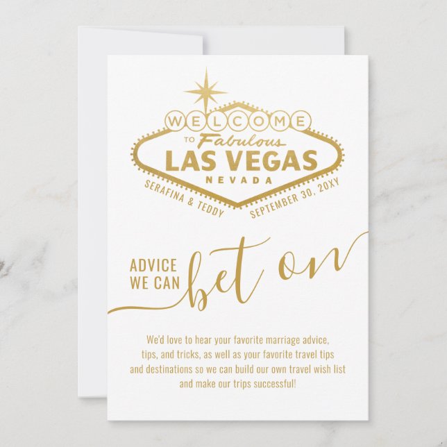 Advice to Bet On Las Vegas Theme Wishes & Advice (Front)