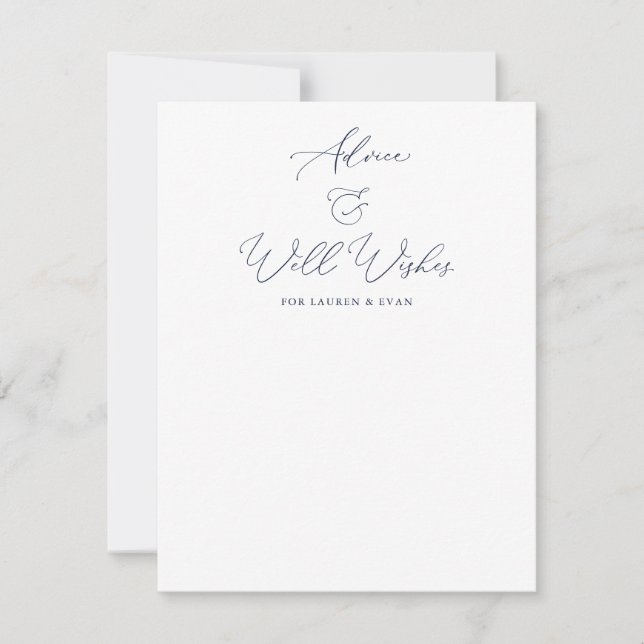 Advice & Well Wishes for the Couple Wedding Card (Front)