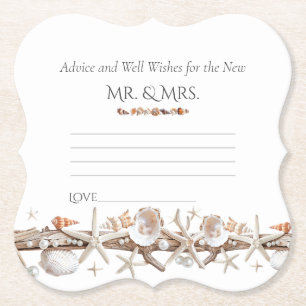 Advice & Well Wishes Seashells Pearls Starfish Paper Coaster