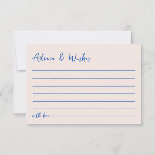 Advice & Wishes Blu Hand Drawn Bridal Shower Card