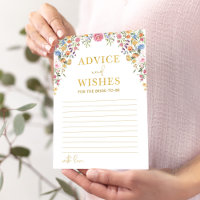 Advice & Wishes Floral Bridal Shower Game Card