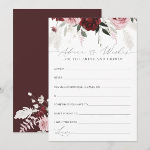 Advice & Wishes for Bride and Groom Bridal Shower Card