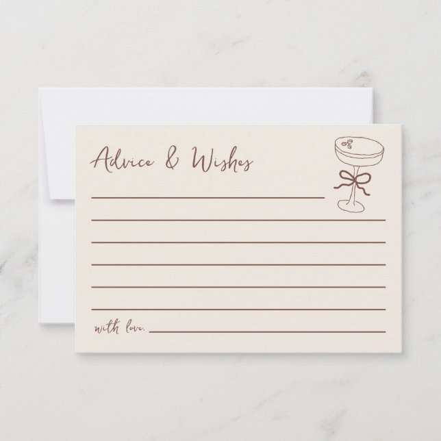 Advice & Wishes For Bride Espresso Martini Card (Front)