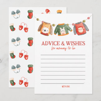 Advice & Wishes for Mommy, Christmas Baby Shower Card