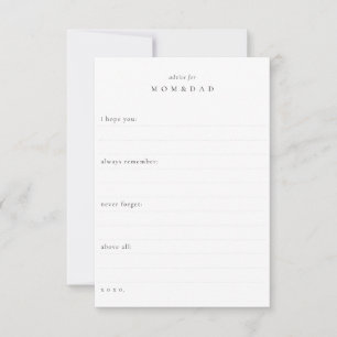 Advice & Wishes for New Parents and Baby Card