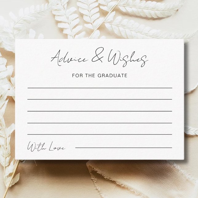 Advice & Wishes For The Graduate Graduation Party Card (Creator Uploaded)