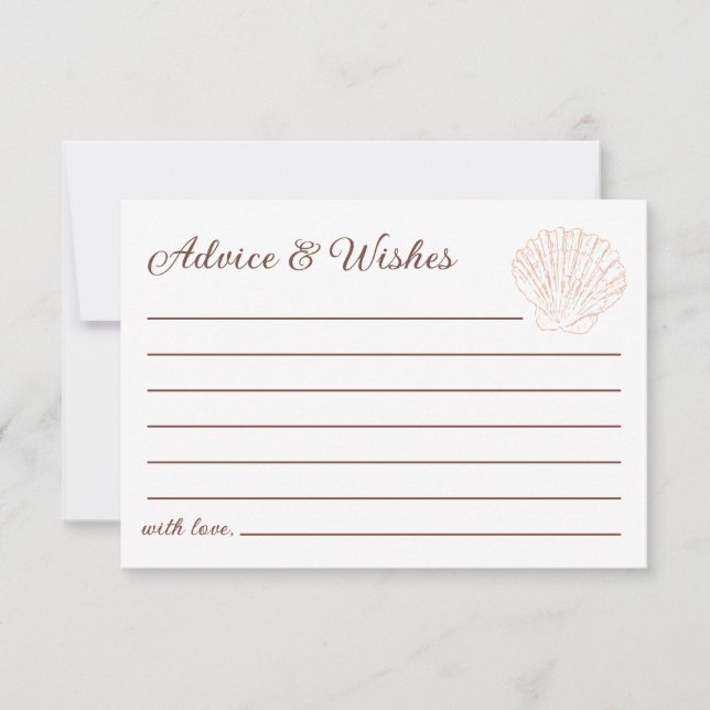 Advice & Wishes Seashell Ocean Baby Shower Card (Front)