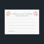 Advice Wishes Watercolor Flowers Wedding Cards<br><div class="desc">These beautiful floral advice and wishes cards will be the perfect addition to a wedding shower or at the wedding reception. This design features a combination of handwriting and block fonts in sage green and highlighted by a watercolor bouquet. There is space available for guests to leave their favourite marriage...</div>