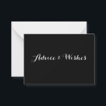 Advice & Wishes Wedding Cards<br><div class="desc">Cards for wedding guests to leave advice and wishes, change background colour and text to suit your occasion. Place on a table at the reception.</div>