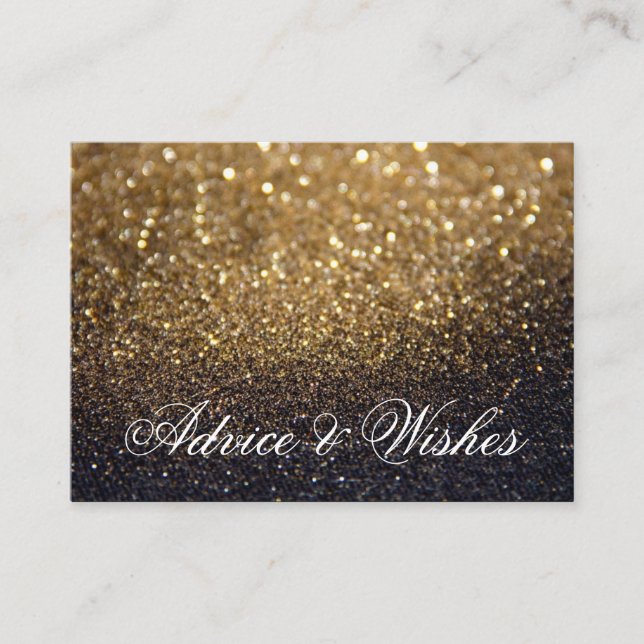 Advice & Wishes Wedding Cards - Gold Lit Nite (Front)
