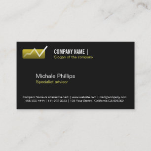 ADVISER IN STOCK MARKET VALUES BLACK ELEGANT BUSINESS CARD