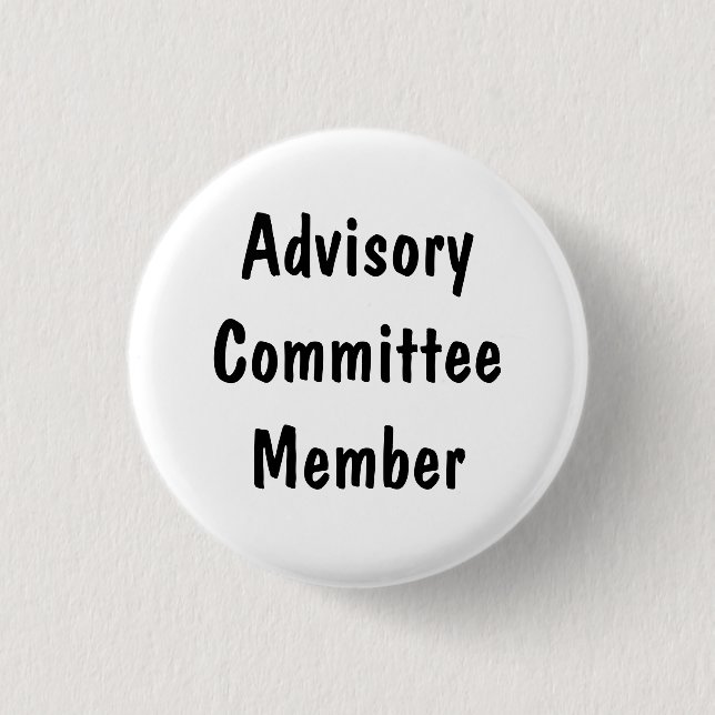Advisory Committee Member 1 Inch Round Button (Front)