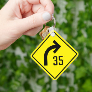 Advisory Curve 35 MPH  Keychain